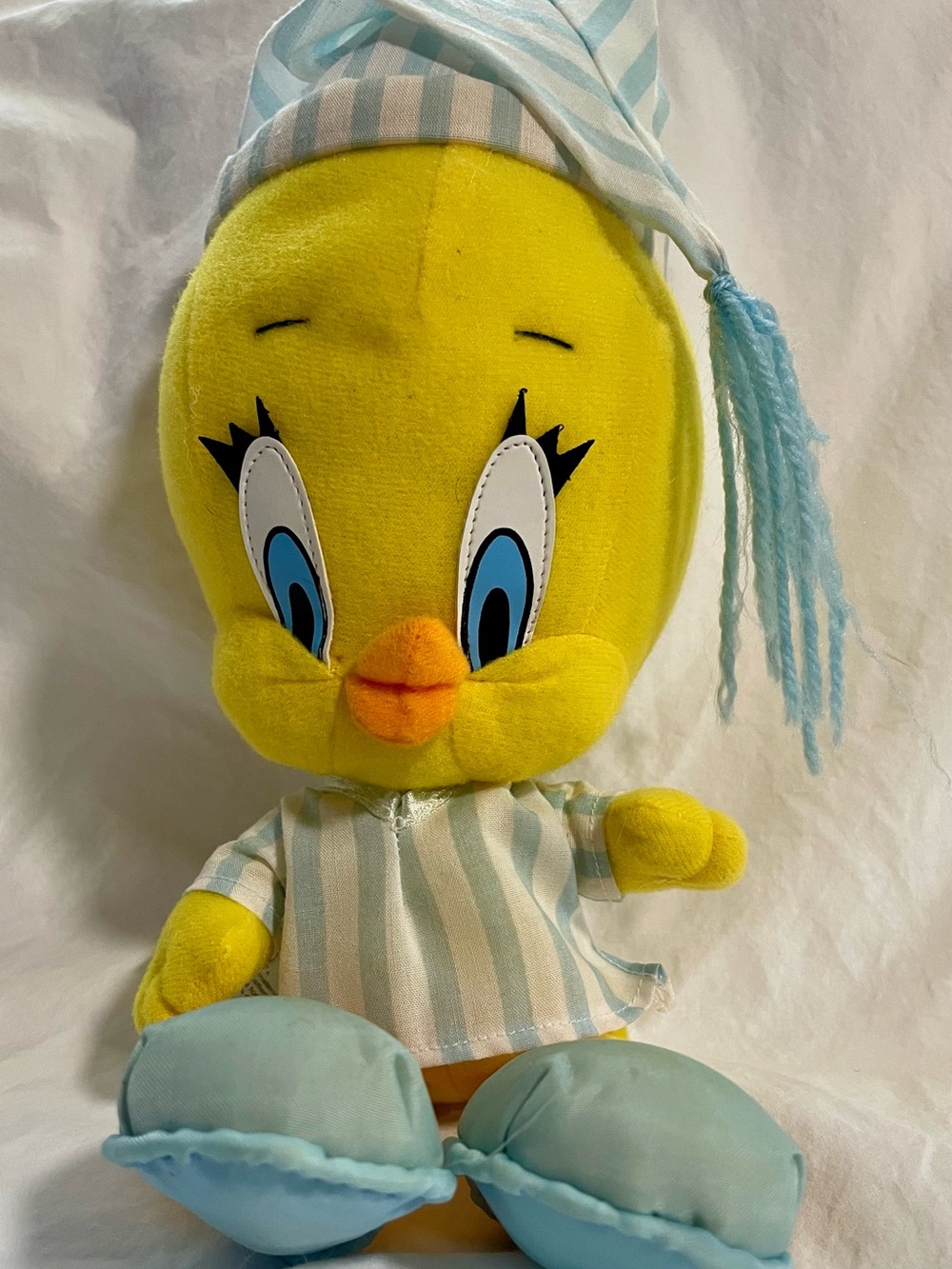 Warner Bros. Tweety Plush in Yellow with Light Blue Pajamas